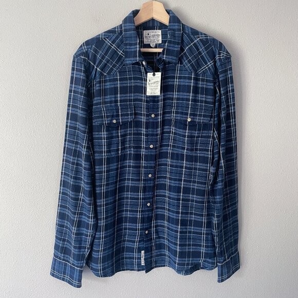 Lucky Brand Western Pearl Snap Shirt Size L NWT - Picture 1 of 15